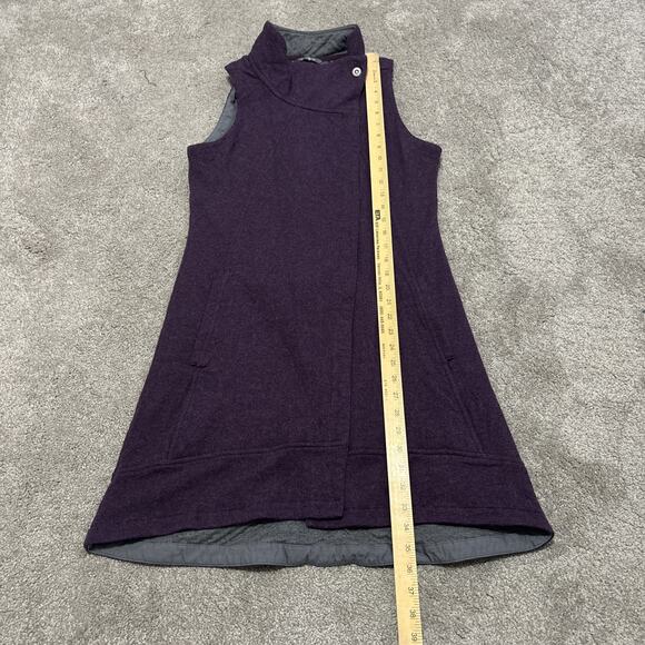 Toad & Co Wildling Long Vest Asymmetrical Snap Closure Size M Wool Blend Purple - Picture 5 of 5